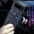 thumbnail image 5 of Compatible for Google Pixel 6a Case w/Tempered Glass Screen Protector [Military Grade] Ring Car Mount Kickstand Shockproof Hard Phone Case - Blue, 5 of 7