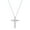 Sterling Silver, variant on Collection Round White Diamond Religious Cross Pendant for Women with 18 Inch Gold Chain (0.10 ctw, Color I-J, Clarity I1-I2) in 18K White & Yellow Gold