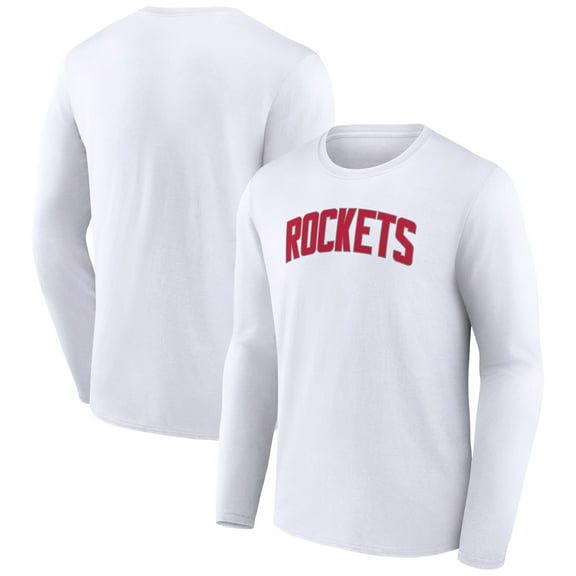 Men's White Houston Rockets Alternate Logo Long Sleeve T-Shirt
