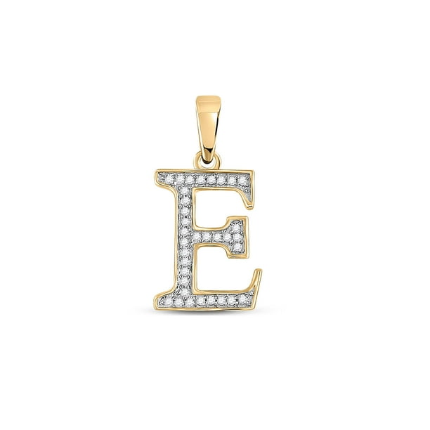 Golden Star 10kt Yellow Gold Womens Round Diamond Initial E Letter Pendant 1 12 Cttw Com - Round Diamond Initial Pendant Golden Star 10kt Yellow Gold Womens Round Diamond Initial E Letter Pendant 1 12 Cttw Com - Round Diamond Initial Pendant