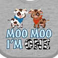 thumbnail image 4 of Inktastic Moo Moo I'm 1 with Cute Holstein Cows Boys or Girls Baby Bib, 4 of 4