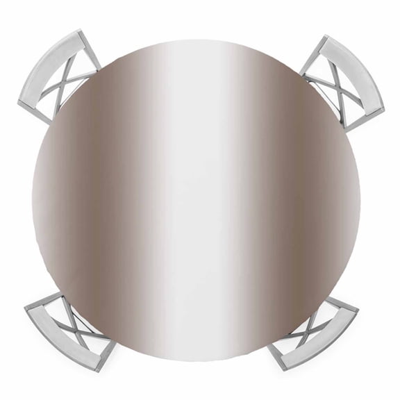 Elastic Fitted Round Tablecloth, White Brown Waterproof Stretch Table Cover for 45"-54" Tables, Modern Gradient Vertical Stripes Geometric Washable Outdoor Tablecloths for Patio, Picnic, Camping