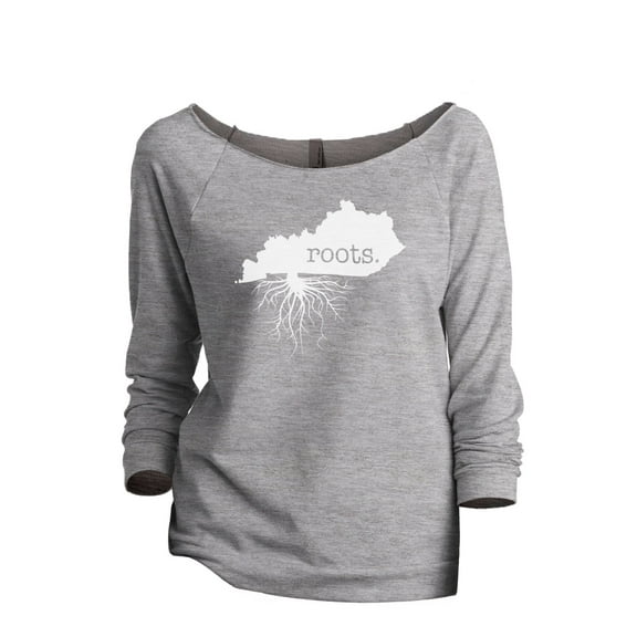 Thread Tank Home Roots State Kentucky KY Women's Slouchy 3/4 Sleeves Raglan Sweatshirt Sport Grey Small