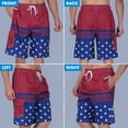 thumbnail image 2 of Men's American Flag Quick-Dry Swim Trunks with Cargo Pocket - Board Shorts for Swimming, Surfing & Beach-7109-4-2XL, 2 of 7