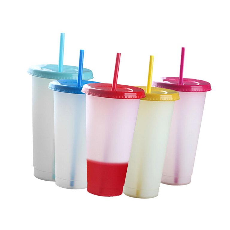 Casewin 10Pcs Color Changing Cups with Lids & Straws - 12 oz Cute Reusable  Plastic Tumblers Bulk