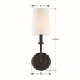 thumbnail image 6 of One Light Wall Sconce In Minimalist Style 4.75 Inches Wide By 15.75 Inches High-Polished Nickel Finish Crystorama Lighting 2241-Pn, 6 of 9
