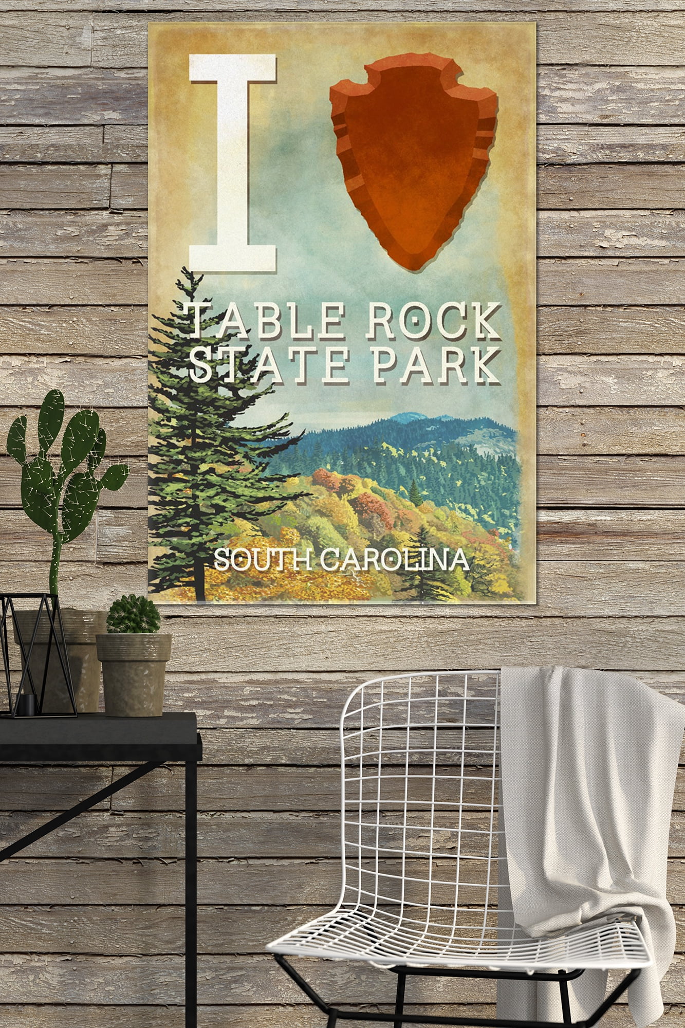 I Heart Table Rock State Park South Carolina Lantern Press Artwork 24x36 Acrylic Wall Art Gallery Quality