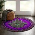 SPXUBZ Symmetrical Hand Pattern Round Area Rug Soft Velvet Circle ...