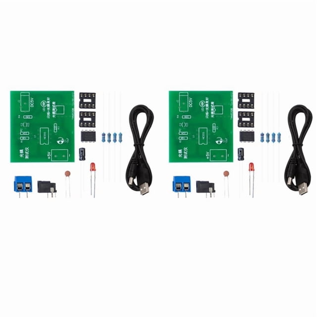 2X Kit de Probador de Optoacoplador 555, Placa de Circuito de Aplicación, Práctica de Soldadura, Kit de Repuestos Electrónicos DIY con Cable de CC