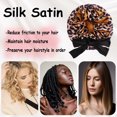 thumbnail image 4 of 4Pcs Hair Bonnet Printed Leopard Double Layer Satin Splicing Hair Bonnet For Sleeping For Curly And Straight Hair 4PCS M, 4 of 5