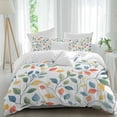 thumbnail image 2 of Colorful Botanical Bedding 3 Piece Duvet Cover Set Full Size, Watercolor Country Summer Leaves Soft Microfiber Comforter Cover with Zipper Closure & Pillowcases, Wrinkle & FadeResistant Quilt Cover, 2 of 9