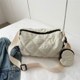 thumbnail image 3 of Bolso bandolera con bordado de diamantes para mujer con monedero Bolso hobo (blanco), 3 of 9