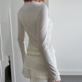 thumbnail image 7 of Levmjia Womens Sweatshirt Top Lace Long Sleeve V-Neck Cardigan Solid Color Casual Loose Fit Pullover Comfortable Soft Holiday Breathable Work Home Relaxation Everyday Wear, 7 of 7