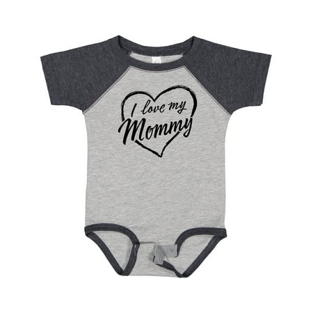 

Inktastic I Love My Mommy in Black Chalk Heart Gift Baby Boy or Baby Girl Bodysuit
