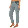 thumbnail image 2 of Linen Cargo Pants for Women, High Waisted Wide Leg Trousers with Pockets, Casual Loose Fit Paperbag Pants, Summer Breathable Work Office Pants, Fashion Gifts for Women | CSEONE,Gray XL, 2 of 7