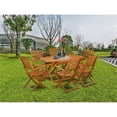 thumbnail image 2 of Pemberly Row Traditional 7-piece Wood Patio Furniture Set in Natural Oil, 2 of 6
