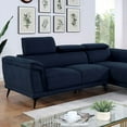 thumbnail image 3 of Navy Fabric Right Chaise And Left 2-Seater Sofa Living Room 2pc Sectional Set Contemporary Coil Spring Seat Cushions Steel Legs, 3 of 5