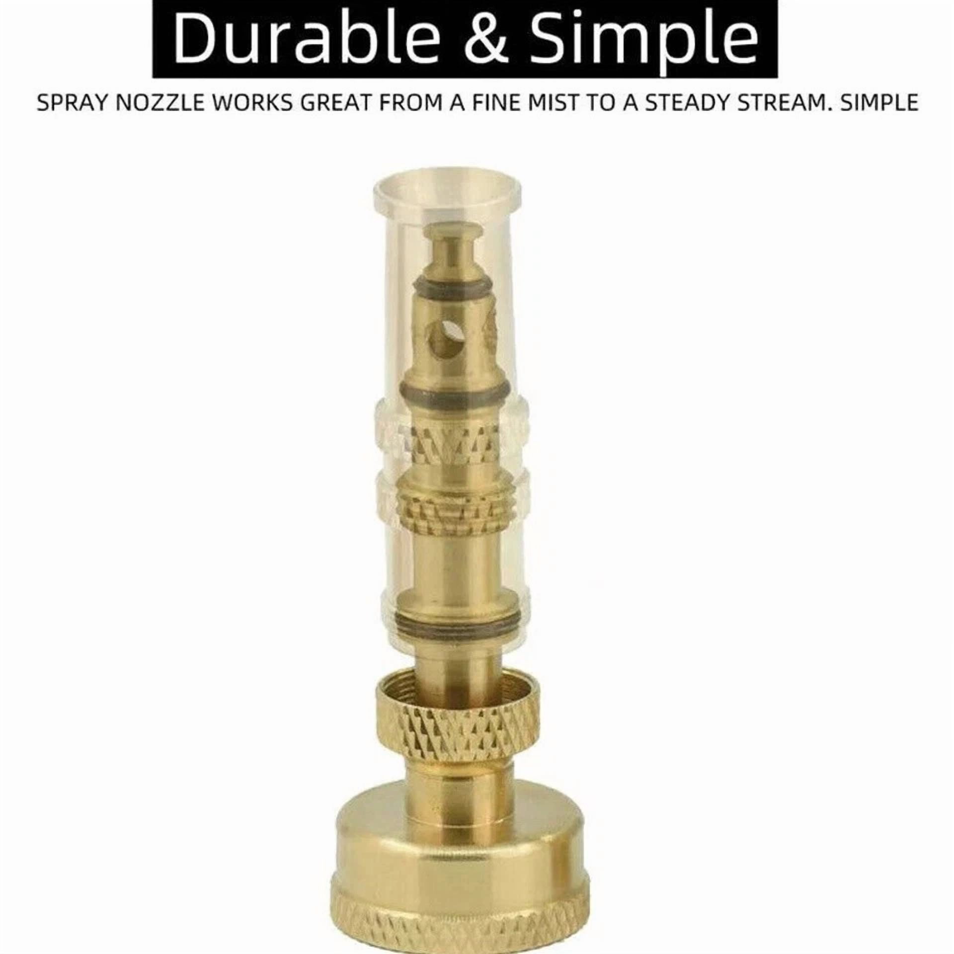 PURELY- Solid Brass Garden Spray Nozzle 4" Adjustable Twist Water Hose Usa Stock 2 Pack