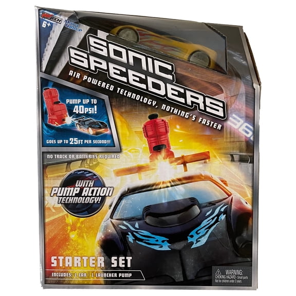 Sonic Speeders Starter Set - Car and 1 Launch Pump, Vehicle Colors Vary