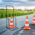 thumbnail image 2 of ToppiJoy Traffic Cone Storage Cart Hold up 350 lbs, Traffic Cones Holder with Wheels, Transport Dolly for Safety Cones for Construction Sites, Parking Lots, Schools, Training Facilities (Black), 2 of 29