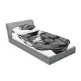 thumbnail image 2 of Ambesonne Cartoon Fitted Sheet & Pillow Sham Set, Animal Athlete Gorilla, Twin, Black White Grey, 2 of 2