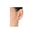 thumbnail image 2 of 1.75 Carat (Ctw) African Amethyst & White Topaz Starburst Earrings in Sterling Silver, 2 of 3