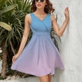 thumbnail image 3 of Light Blue Gradient Dress Summer Street Style Dresses Female Sleeveless Printed Sundress, 3 of 7