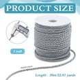 thumbnail image 2 of 32yards 3 Cord 3mm Decorative Twine Cord Silk Rope Shiny Viscose Cording Honor Cords DIY Gray, 2 of 5