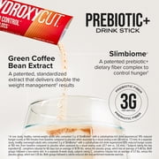 Hydroxycut Hunger Control and Weight Loss Prebiotic Powder Drink Sticks, Tropical Peach, 14 Count