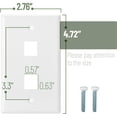 thumbnail image 3 of Bates- 2 Port Keystone Wall Plate, 10 Pack, White Ethernet Wall Cover, Keystone Plate 2 Port, Ethernet Wall Plate 2 Port, Ethernet Gang Wall Plate, Ethernet Plate, Dual Gang Keystone Wall Plate, 3 of 8