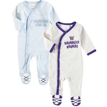 Washington Huskies Newborn & Infant Two-Pack Sunday Best Coverall Pajamas Set - Purple/Light (Megan Washington Sunday Best)