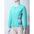 thumbnail image 4 of Haitryli Girls Long Sleeve Rash Guard Jacket Front Zipper Beach Swim Shirt UV Sun Protection Mint Green 14, 4 of 7