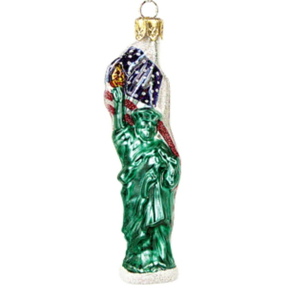 Miniature Statue of Liberty Polish Glass Christmas Ornament York Decoration