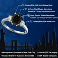 thumbnail image 2 of Gem Stone King 10K Two Tone Gold Black Onyx and White Created Sapphire Engagement Ring for Women | 2.50 Cttw | Oval 9X7MM | Gemstone December Birthstone | Size 6, 2 of 6