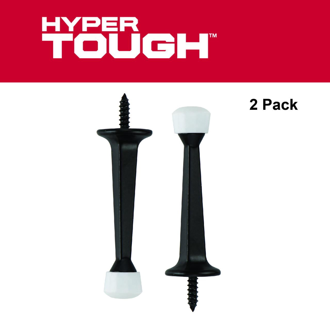 (2 pack) Hyper Tough New Screw-in Solid Doorstop, Oil Rubbed Bronze, 2 Pack, 0.984 X 0.984 X 3.63 inch