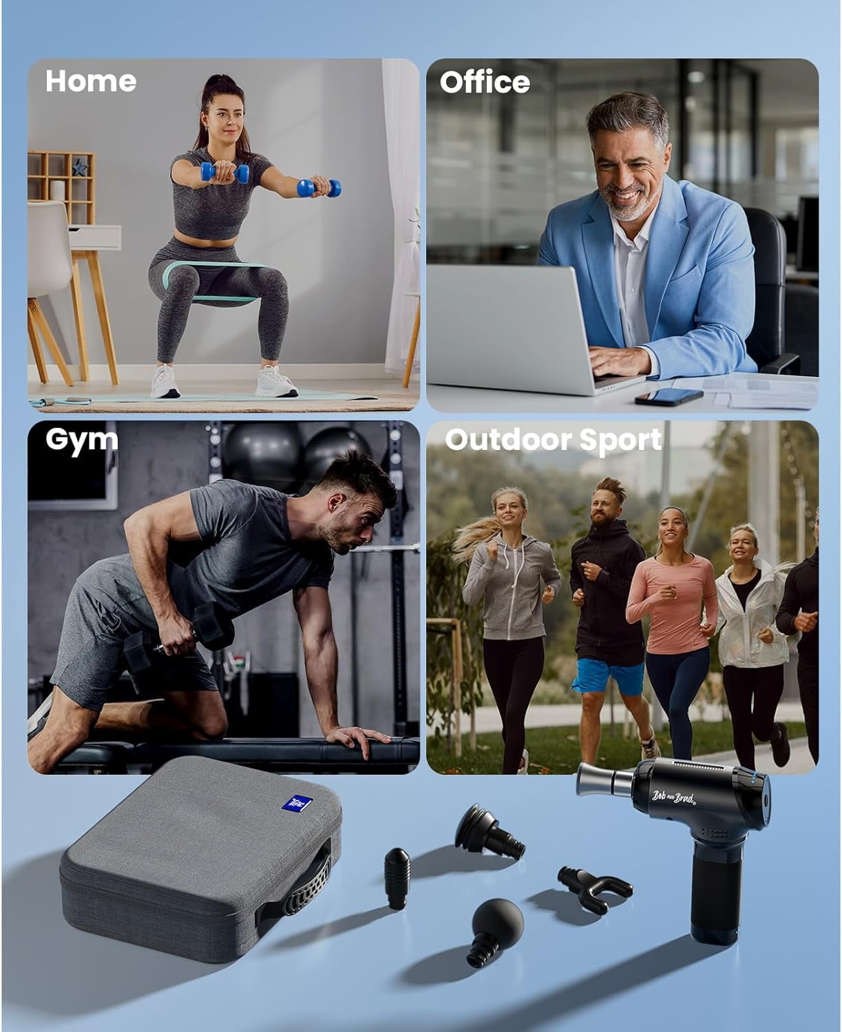 BOB AND BRAD T2 Max Massage Gun with Metal Head,Professional Muscle Massage Gun Portable