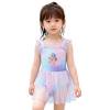 Bobifish Little Girls Swimsuit Cute Soft Lightweight One Piece Swimsuit Skin Friendly Bathing Suit Flowy Swimwear.Sized 5-6Y