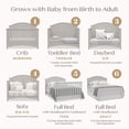 thumbnail image 5 of Delta Children Perry 6-in-1 Convertible Crib, Greenguard Gold Certified, Converts to Toddler Bed, Daybed, Sofa Bed & Full-Size Bed with/without Headboard, Fits Standard Crib Mattress, Moonstruck Grey, 5 of 14
