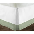 thumbnail image 3 of 1 Piece Split Corner Two Tone Tailored Bed Skirt By D.N.G. BEDDINGS, Twin XL Size 15 Inch Deep Pocket, 800 TC, 100% Egyptian Cotton, Solid White/Light Sage Color., 3 of 3