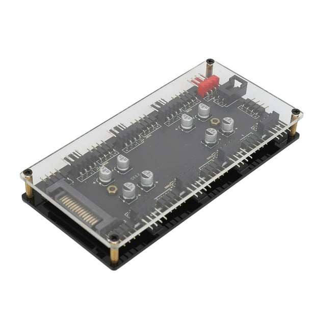 Hub ARGB PWM De 8 Puertos, Profesional 12V 4PIN 2 En 1 Cubierta Acrílica ARGB PWM Hub Para Ventilador De Caja De Computadora