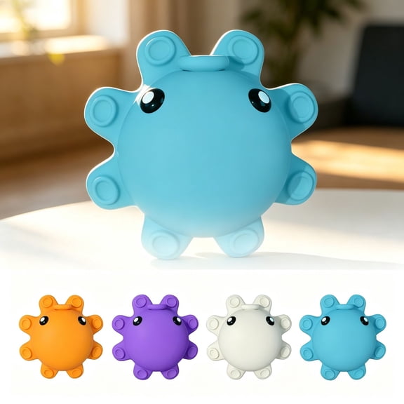Bathtub Overflow Drain Cover Silicone Octopus Suction Cup Seal for Deeper Bath Water Level Bathroom Accessories and Relaxation 6x6 Inch Blue