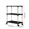 thumbnail image 3 of 3 Tier Storage Shelves with Wheels - Plastic Sturdy Shelving For Kitchen Pantry Closet Bath Easy To Move for Storage Rolling Utility Shelf Organizer Rack(Black), 3 of 7
