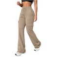 thumbnail image 5 of Ihhxva Women's Slim Fit Cargo Pants Elastic Waist Multi-Pockets Yoga Stretch Summer Casual S-2XL, 5 of 8