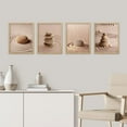 thumbnail image 3 of PixonSign Framed Wall Art Zen Garden Tan Massage Stone Meditation Spa Posters, Set of 4 Nature Wilderness Modern Art, Nature Minimalism Canvas Prints for Home Decor - 12"x16" Natural, 3 of 5