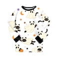 thumbnail image 6 of Enyan Halloween Pajamas Girls 2 Piece Cute Pumpkin/Ghost Print Pajama Long Sleeve Kid Pjs Set Girl Pajamas(3-4 Years), 6 of 7