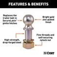thumbnail image 2 of CURT 48420 Replacement SecureLatch 2-Inch Pintle Hitch Ball, 10,000, 1-1/4-Inch Shank Diameter, 2 of 3