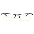 thumbnail image 2 of Men Black Half Rimless PROGRESSIVE Reading Glasses Multi-focal Business Flexible TR Lightweight Classic Readers +3.50, 2 of 6