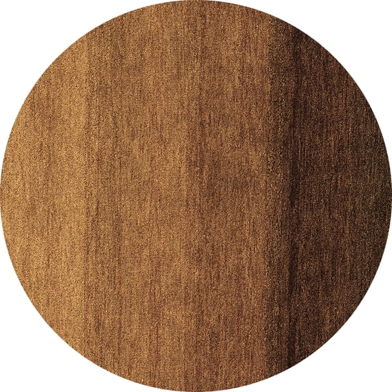 Ahgly Company Indoor Round Abstract Brown Modern Area Rugs, 5' Round