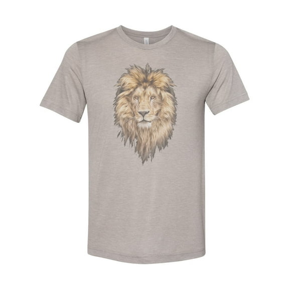 "Lion Shirt, Lion, Unisex Tee, Sublimation T, Lion Apparel, Feline Lover, Gift For Her, Lion Tee, Dad Shirt, Safari Animal, African Lion, LARGE, Heather Stone"