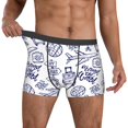 thumbnail image 2 of Kdxio Men's Boxer Briefs with World Travel2 Print - Comfortable and Breathable Underwear for Everyday Wear, 2 of 7